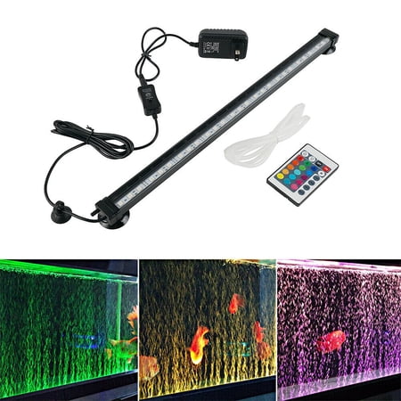36cm Aquarium LED Light Fish Tank Underwater Air Bubble Submersible Lamp