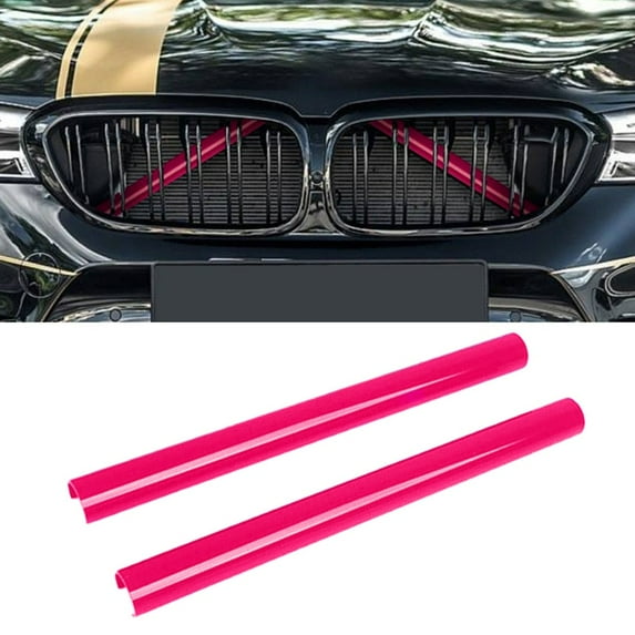 36cm Front Grille Trim Strips Color Support Grill Bar V-Brace Wrap BlackRose Red Gray For BMW E60 E65 E66 Car Front Trim Strips
