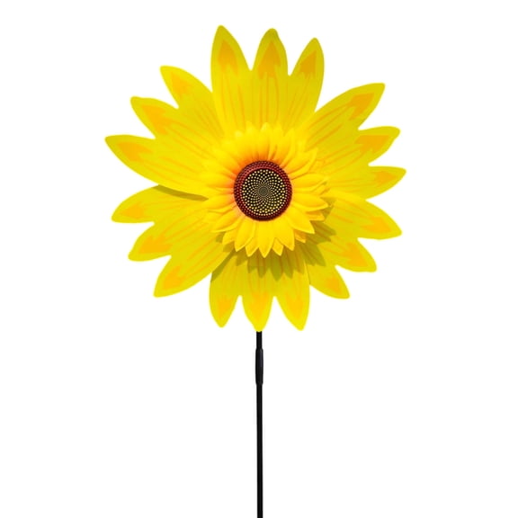 36cm Plastic Sunflower Windmill, Bidirectional Spinning Garden Decoration, Colorful Wind-Powered Toy for Yard Balcony and Outdoor Patio Cheerful Decor