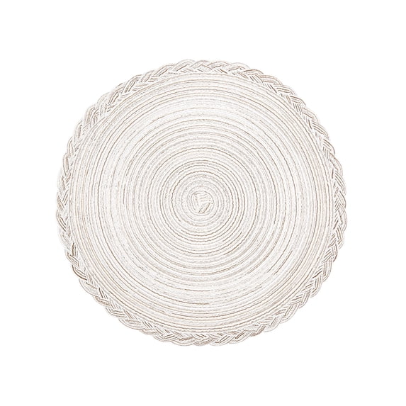 36cm Ramie Yarn Dining Table Placemat Heat Insulation Pad Large Round Table Mat Waterproof Oil Resistant Kitchen Protection Decor for Restaurant Home Hotel Coffee Table Setting