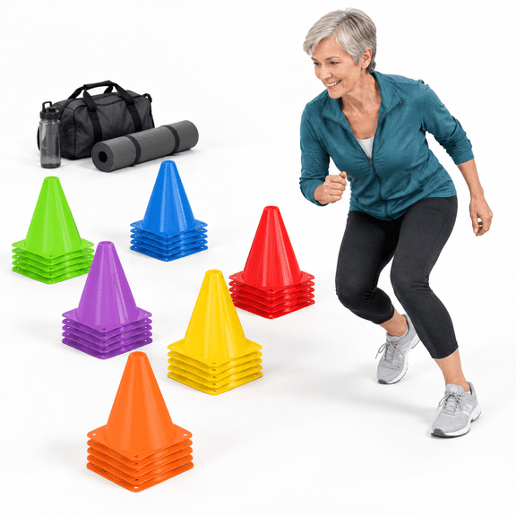 36cones 7 Inch Soccer And Plastic Traffic Durable For Sportsing Ideal Basketball Football Skating Agility Drills Practice