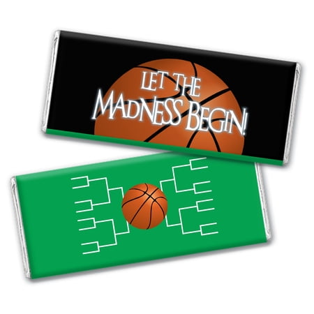 36ct Basketball Party Candy Favors Hershey's Chocolate Bars Let the Madness Begin (36 Pack) - Green