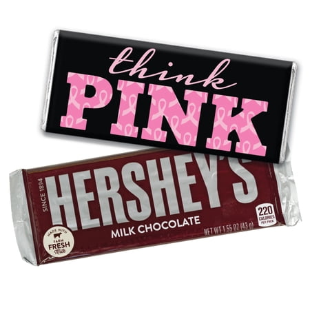 36ct Breast Cancer Awareness Candy Favors Hershey's Chocolate Bars (36 Pack) Think Pink - Candy Included - No Assembly Required