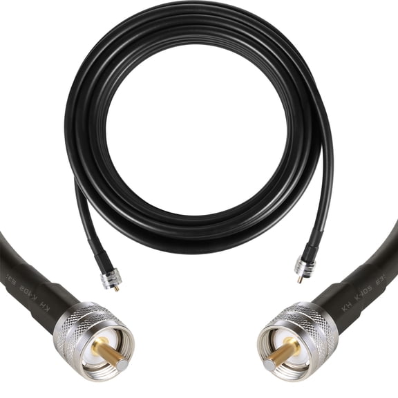 GEMEK 36 ft PL259 Male to PL259 Male UHF Low Loss Coaxial Extension Cable, S-MR400