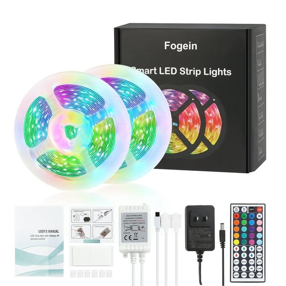 36ft RGB LED Strip Lights Kit with 44-Key Remote, Color Changing LED Lights for Bedroom, Home, Kitchen, Party Decoration