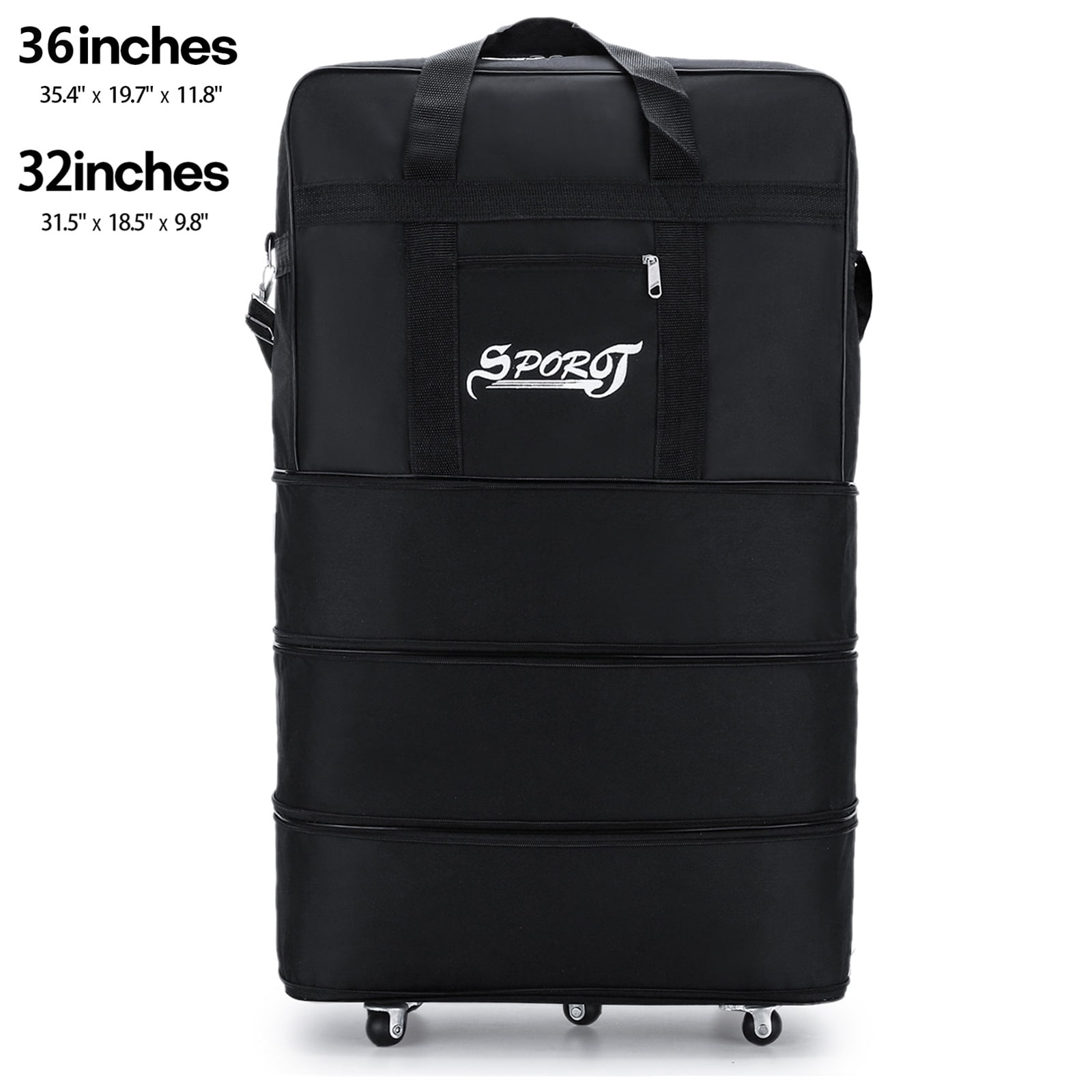 Lovote 36in Durable 3 Layer Expandable Wheeled Duffle Bag, Foldable ...