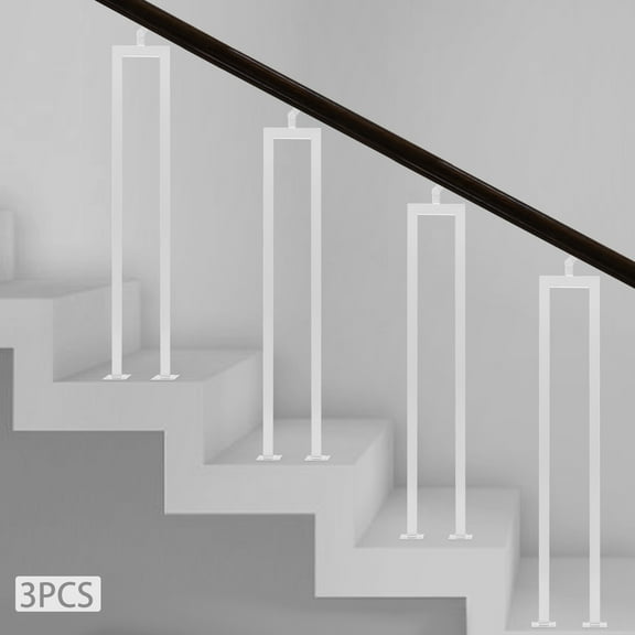36in Height Safety Balusters, Square Base Stability, Wipe-Clean Surface, Indoor Stair Handrail for Elderly/Mobility Support