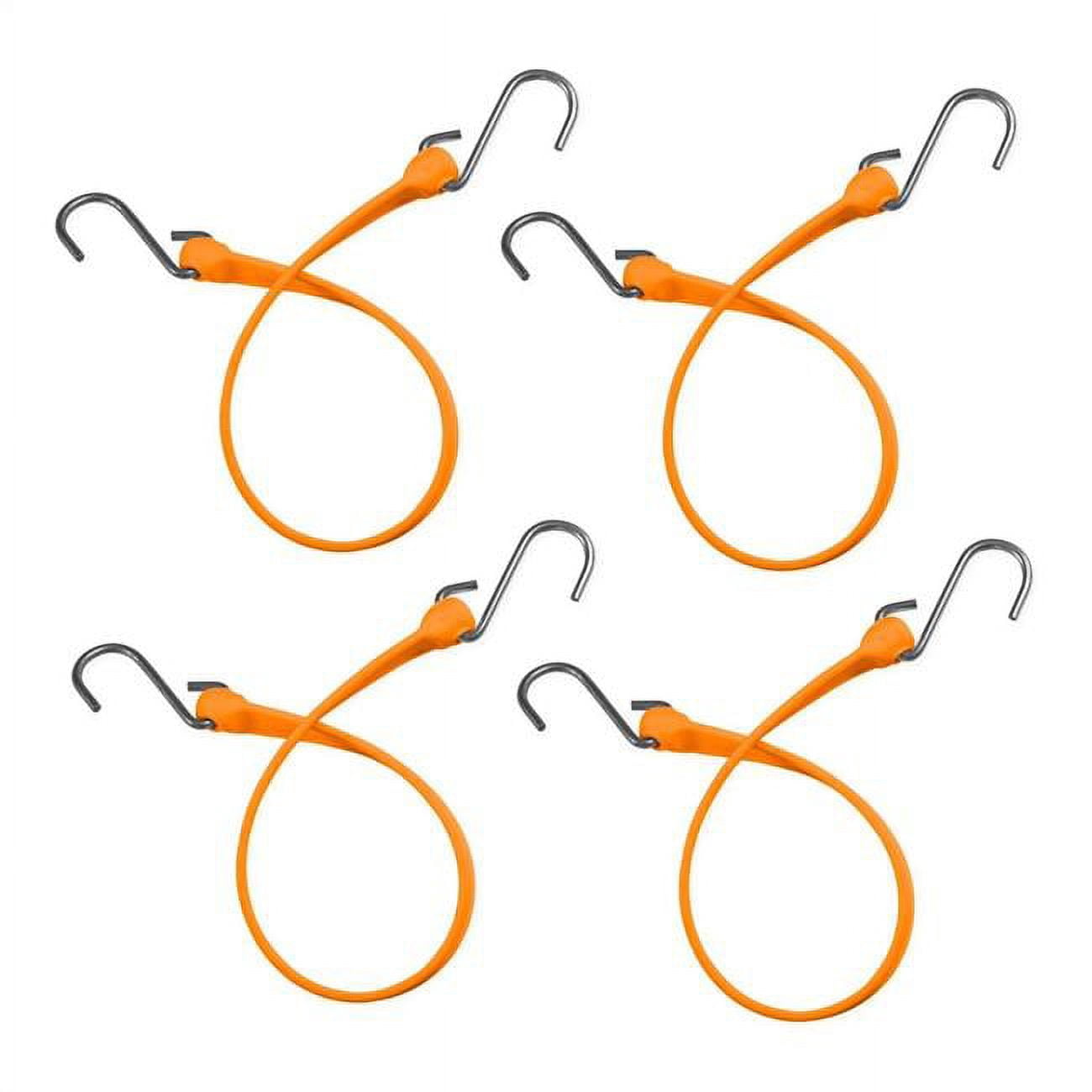 BLACK+DECKER 48-Inch Flat Bungee Cords, Pack Of 2 - Coated Hooks, Easy Grip Pad For Securing Cargo