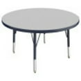 thumbnail image 1 of 36in Round Everyday T-Mold Adjustable Activity Table Grey/Navy - Toddler Swivel with Four 12in Stack Chairs Navy - Swivel Glide, 1 of 2