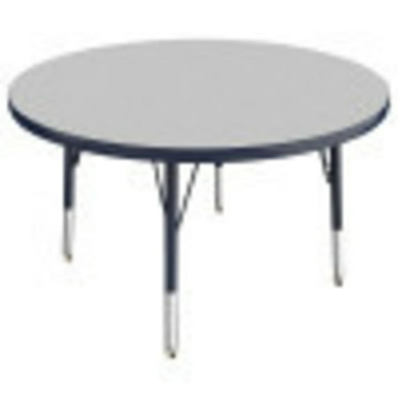 36in Round Everyday T-Mold Adjustable Activity Table Grey/Navy - Toddler Swivel with Four 12in Stack Chairs Navy - Swivel Glide
