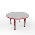 thumbnail image 1 of 36in Round Everyday T-Mold Adjustable Activity Table Grey/Red - Chunky with Four 10in Stack Chairs Red - Ball Glide, 1 of 2