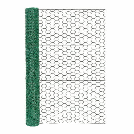 36in x 25ft Green Vinyl Chicken Wire with 1in Openings