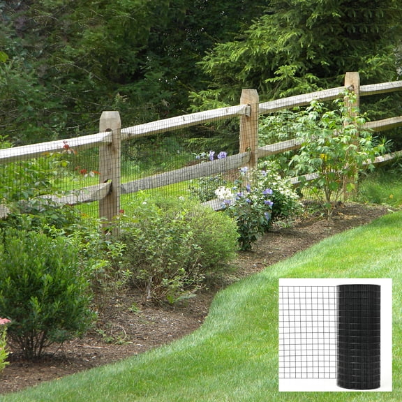 36in x 50FT Black PVC Coated Welded Wire Fence, 16 Gauge 2x3 Inch Mesh Metal Hardware Cloth for Chicken Coop, Garden Enclosure, Pet Pen, and DIY Projects
