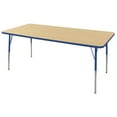 thumbnail image 1 of 36in x 72in Rectangle Everyday T-Mold Adjustable Activity Table Maple/Blue - Standard Swivel, 1 of 2