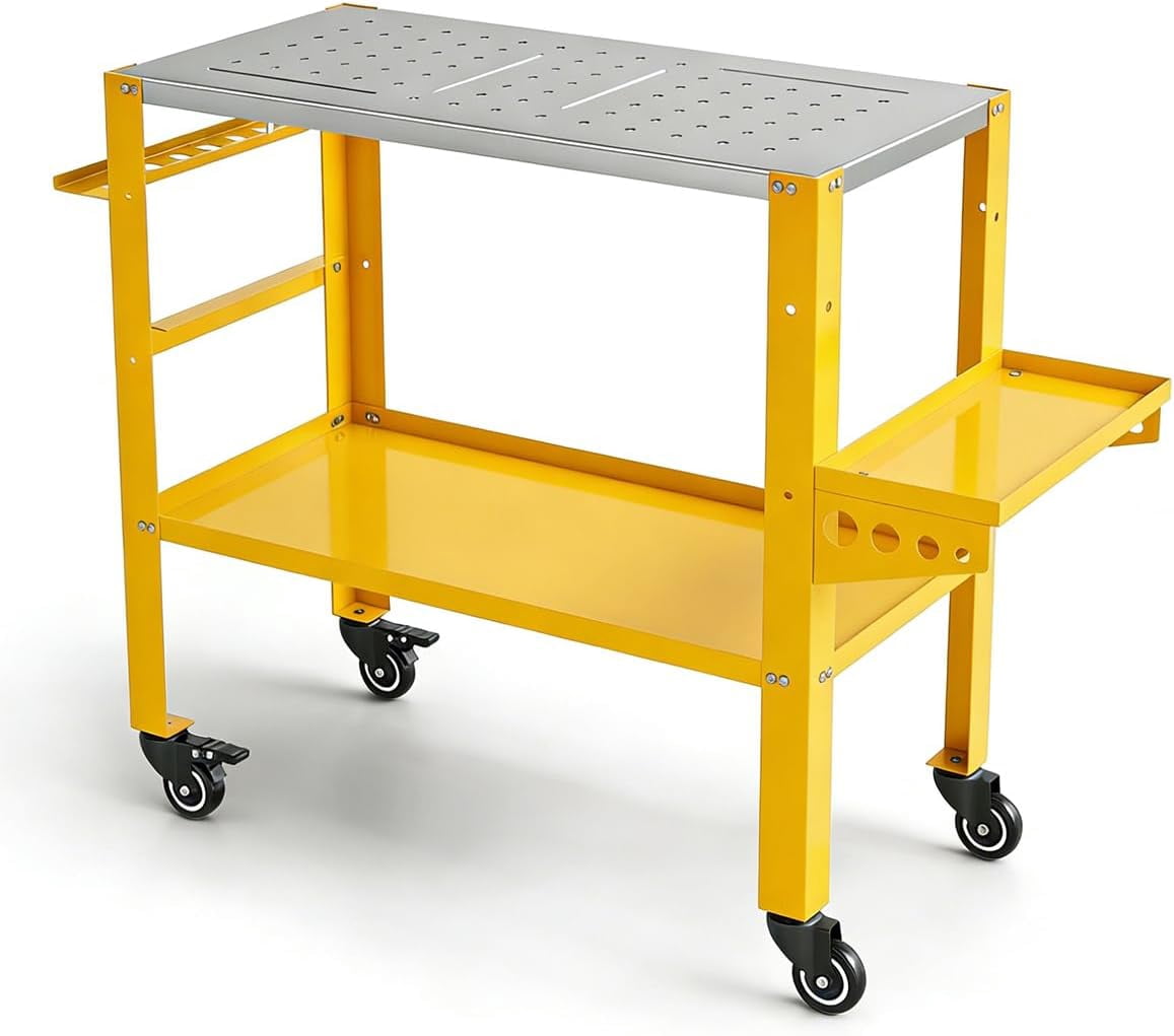 36in x18in Welding Workbench Table 1200 lbs Capacity Steel Rolling ...