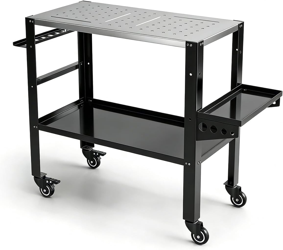 36in x18in Welding Workbench Table 1200 lbs Capacity Steel Rolling ...
