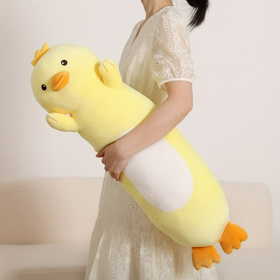 36inch Cute Duck Stuffed Animal Plush Toy, Huge Yellow Ducks Long Body Pillows Soft Large animals Dolls, Birthday Gift for Boys and Girls Children'S Day