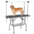 thumbnail image 1 of 36inch Grooming Table for Dogs and Cats, Heavy Duty Stainless Steel Foldable Pets Bathing Desk with Adjustable Height and Storage Basket, 330lbs Load Bearing, Black Medium Size, 1 of 7