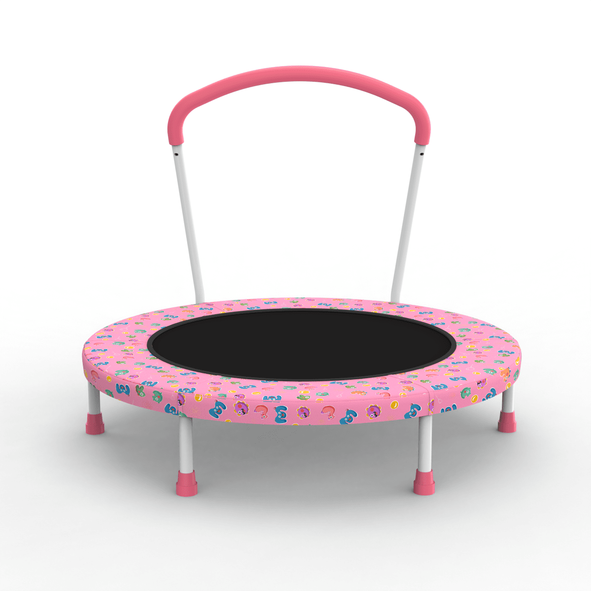 36inch Mini Trampoline for Kids Ages 1-6 Indoor Outdoor Trampoline with Handle Fun for Kids