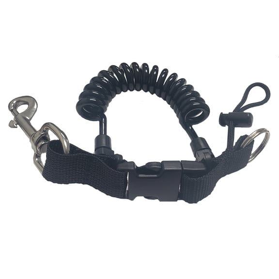 36" Snappy Coil Shock Cord with Lanyard, Split Ring & Stainless Bolt Snap