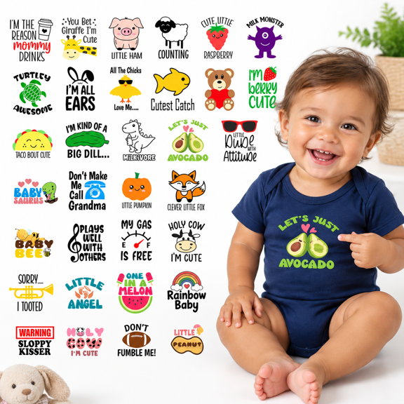 36iron On Patches For Onesies Cute Dtf Transfers Ready To Press Shower Games Onesie Decorating Kits Diy Crafts Decorations(animals