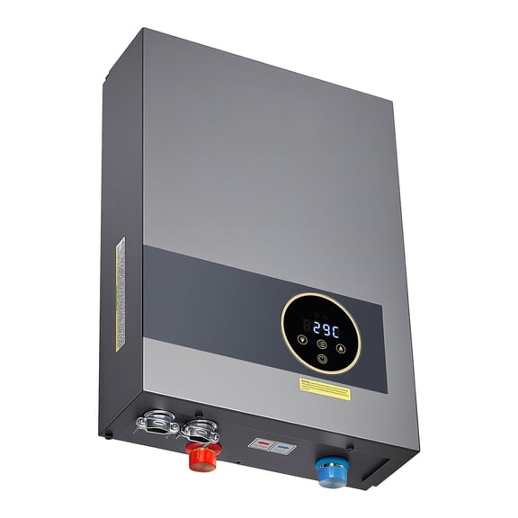 , 36kW Tankless Electric Water Heater Instant Hot with LCD Touch Child Lock, Black ,Plastic ,