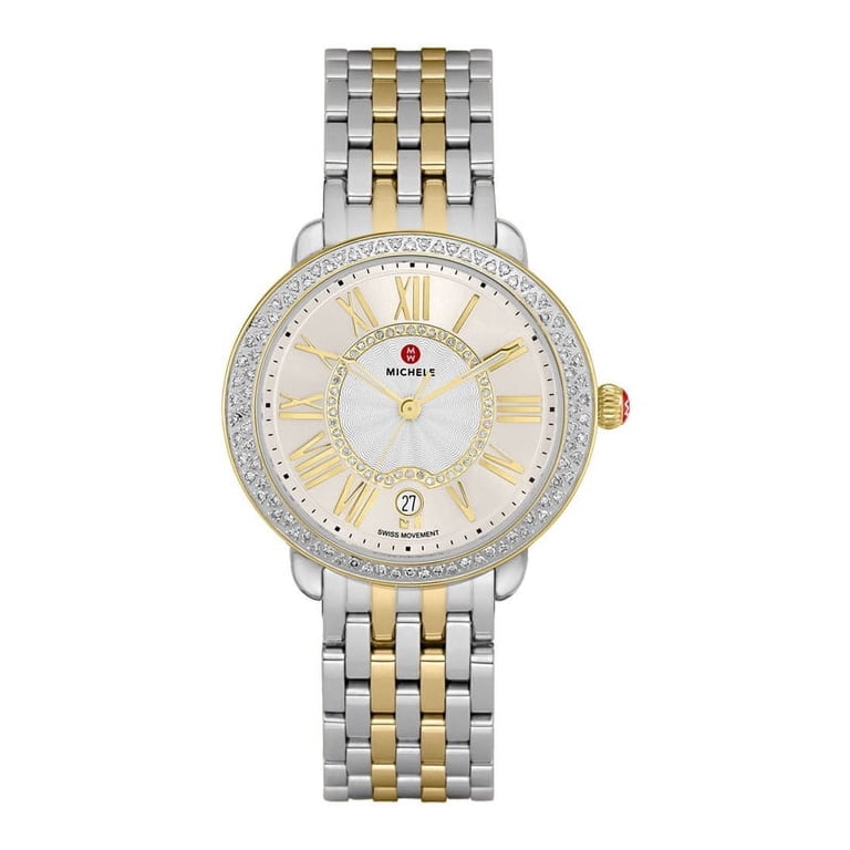 Michele 36mm Serein Mid Ladies Watch, Two Tone Diamond, 18k  display picture 2