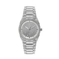 thumbnail image 1 of 36mm Montres Carlo Fashion Women's Luxury Metal Band Stones Dress Bracelet Watch (Silver), 1 of 4