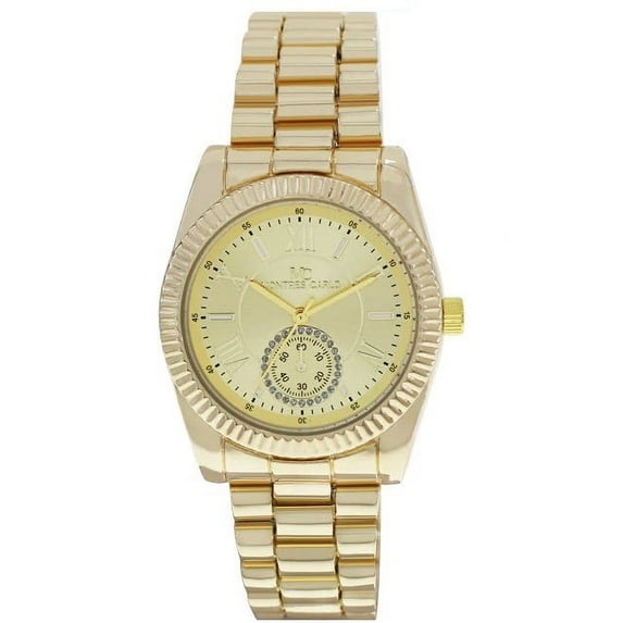 36mm Montres Carlo Women Modern Fashion Bracelet Luxury Quartz Dress Watch (Gold)