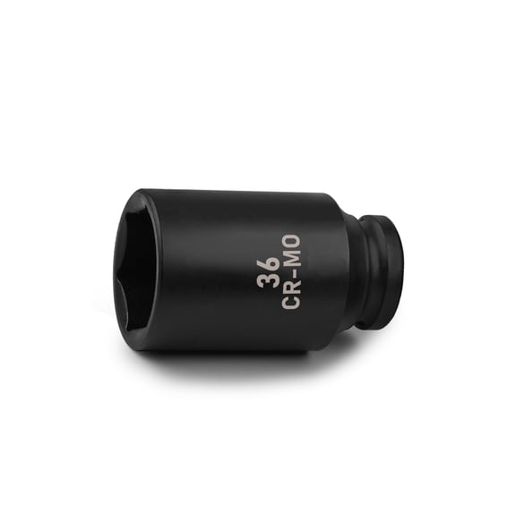 36mm Socket 1/2" Drive Deep Impact Metric Socket,CR-MO 6 Point for Easy Removal of Axle Nut