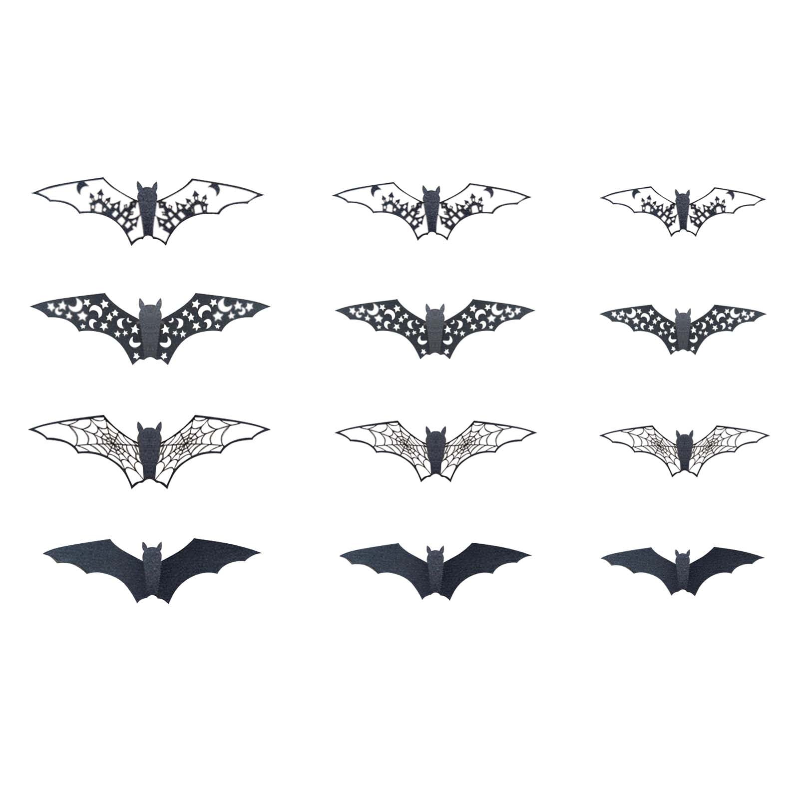 36pc Bats Halloween Decoration,Halloween Bats Wall Décor Realistic PVC ...