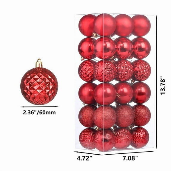 36pc Christmas Ball Decorations,Christmas Balls for Tree,Christmas Ball Ornaments Shatterproof,Christmas Decorations Indoor Farmhouse,Christmas Ball Set Electroplated Christmas Decorative Balls