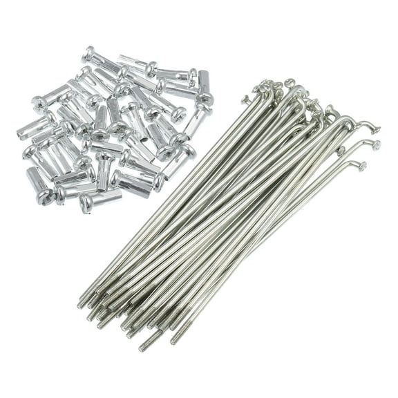 36pcs 14G J Bend Bicycle Galvanized Spokes 95mm 3.74" Cycle Spokes with Nipples for Mountain Bike MTB