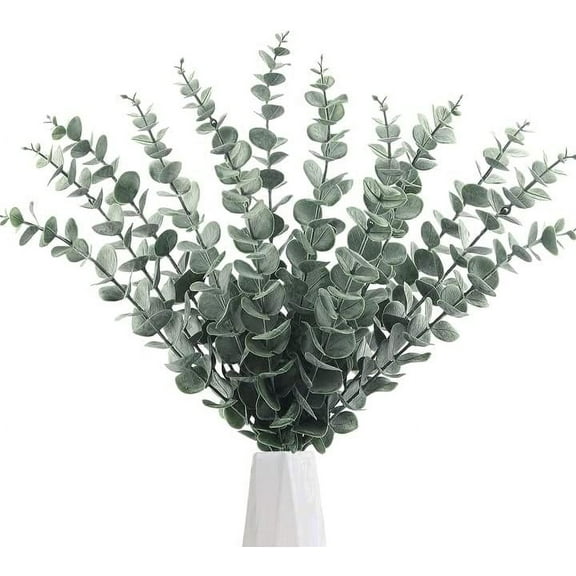 36pcs 18" Tall Eucalyptus Stems Artificial Eucalyptus Leaves Greenery Decor Faux Eucalyptus Real Touch for Wedding Bouquet Centerpiece Home Decor… A