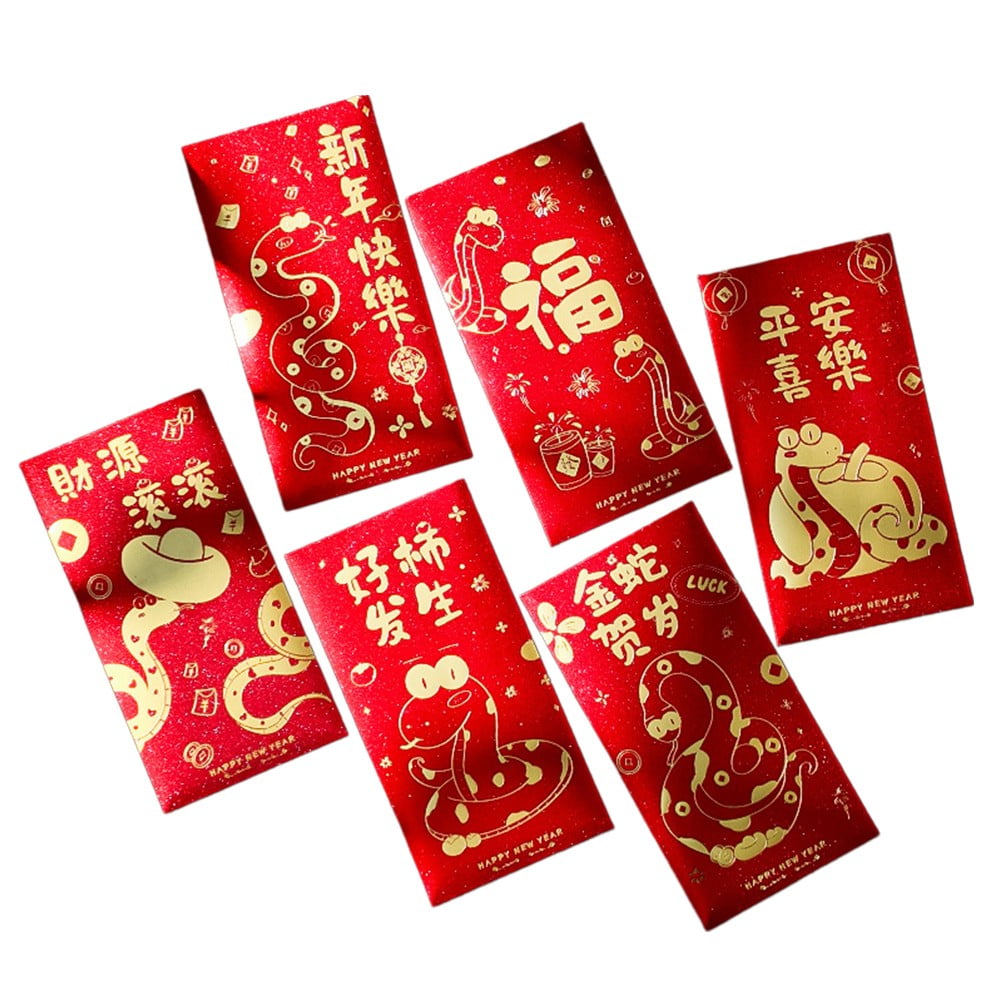 36pcs 2025 Spring Festival Red Packets, Year of the Snake, New Year Red
