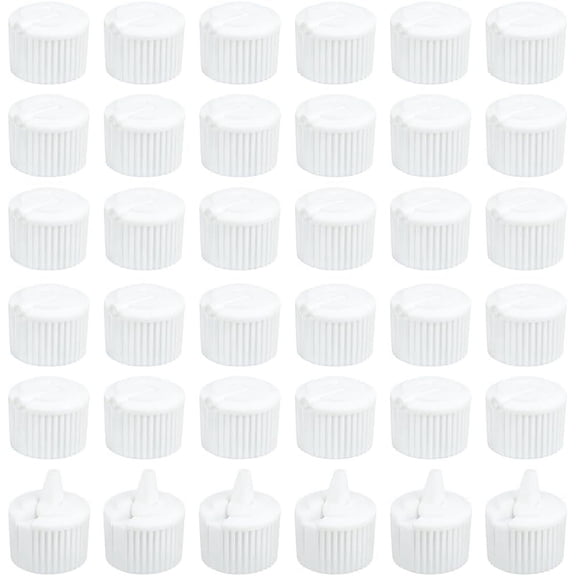 36pcs 24/410 Flip Top Dispensing Caps White Replacement Bottles Caps Reusable Plastic Bottle Cap Flip Top Lids for DIY Making