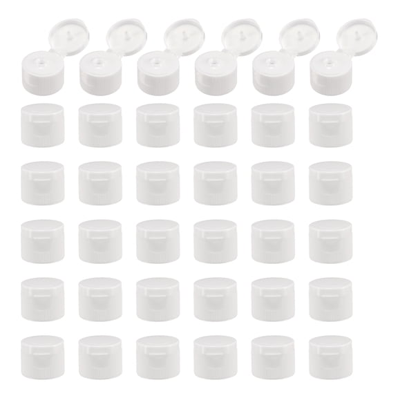 36pcs 24/410 Flips Top Caps for Bottles Replacement Plastic Reusable Non-Spill Bottle Lid , White