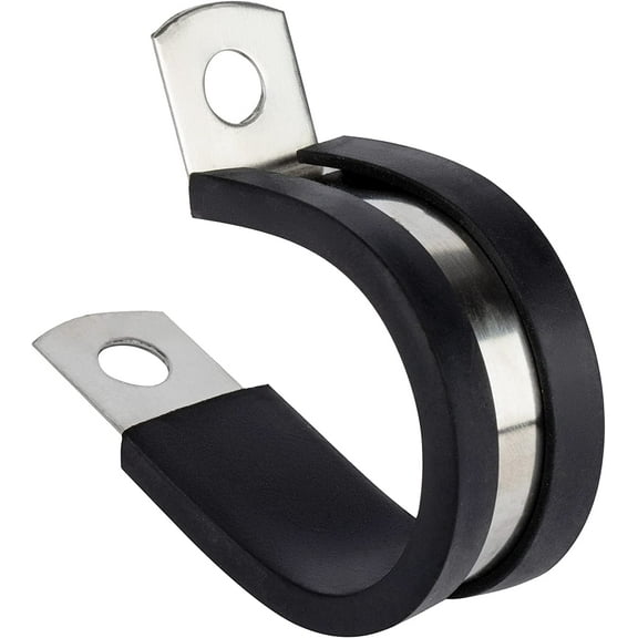36pcs 3/8 Inch Stainless Steel Cable Clamp, Rubber Cushioned Insulated Clamp, Metal Clamp, Tube Holder for Tube, Pipe or Wire Cord Installation (3/8 Inch)