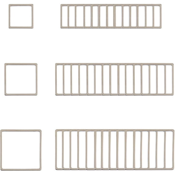 about 36pcs 3 Sizes Square Linking Rings Stainless Steel Frame ...