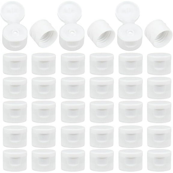 36pcs 36Pcs 24/400 Flip Top Screw Caps White Flip Top Dispensing Caps Reusable Plastic Bottle Cap for Shampoo Squeeze Bottles Dispensing Caps - Inner Diameter 24mm Clear DIY