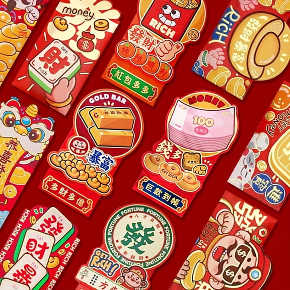 36pcs 3D Red Packets, New Year's Money, Red Envelopes, Traditional Chinese Culture, Indicating To Bring Blessings And Good Luck To Others