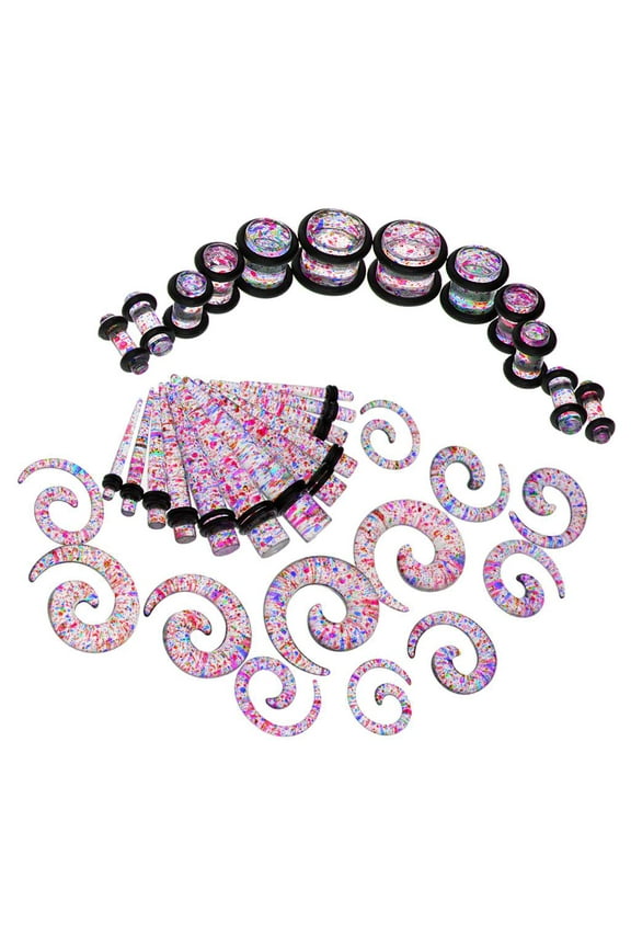 36pcs Acrylic Spiral Tapers Tunnels & Ear Stretching Starter