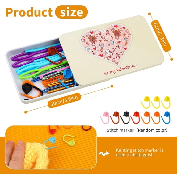 36pcs Big Eye Blunt Needles, Plastic Big Eye Needles, Yarn Needles, Big Eye Bent Tapestry Needles with Colorful Plastic Knitting Stitch Markers for Knitting Crochet Sewing
