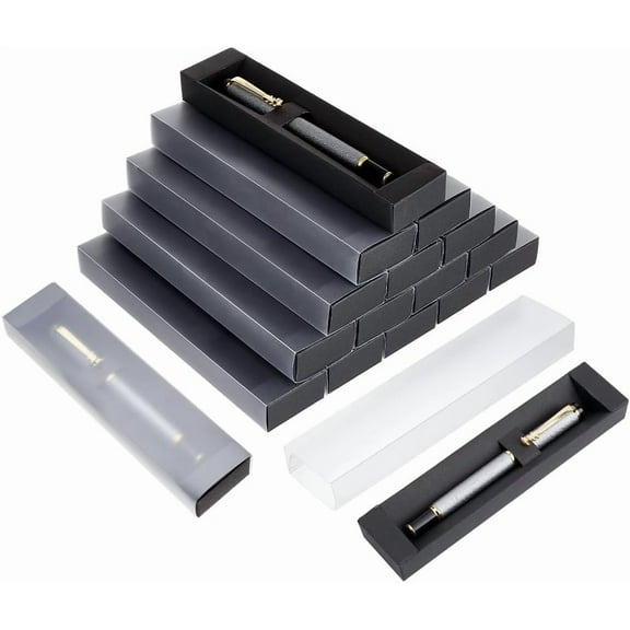 36pcs Black Ballpoint Pen Gift Box with Cushion 7.11.70.8 inch Cardboard Pen Presentation Display Case