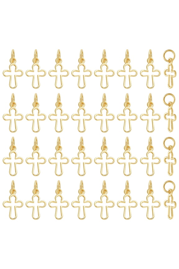 36pcs Brass Tiny Charms Cadmium Free & Nickel Free & Lead Free Real 18K golden Plated 12x8x1mm Hole: 3mm