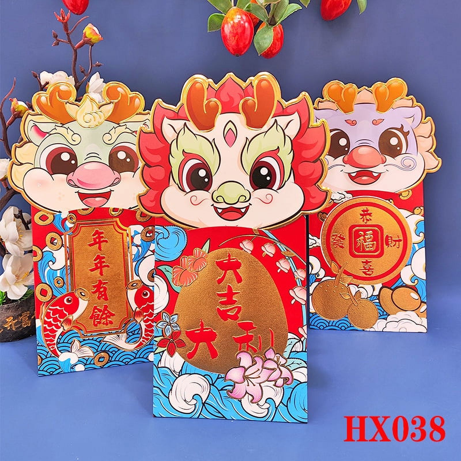 36pcs Chinese Style Red Envelopes Dragon Pattern Red Envelopes Lucky
