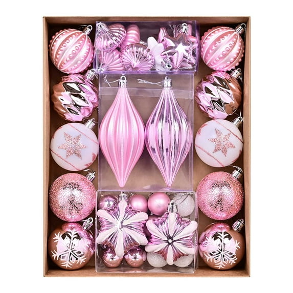 36pcs Christmas Balls Set, CXALSSY Unbreakable Christmas Balls on Sale, Multicolor Plastic XMAS Tree Ball, XMAS Balls Ornaments Decorations