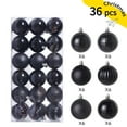 thumbnail image 1 of 36pcs Christmas Tree Decorations Balls 1.18 Inch, Christmas Decor, Indoor Outdoor Shatterproof Christmas Ornaments, Xmas Party Wedding Suppiles Black, 1 of 4