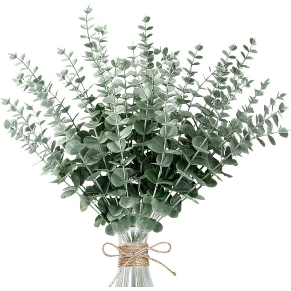 36pcs Euc Stems Decor Artificial Euc Leaves Faux Euc Stems Real Touch Fake Greenery Branches for Wedding Flower Bouquet Centerpiece Home Office Decoration