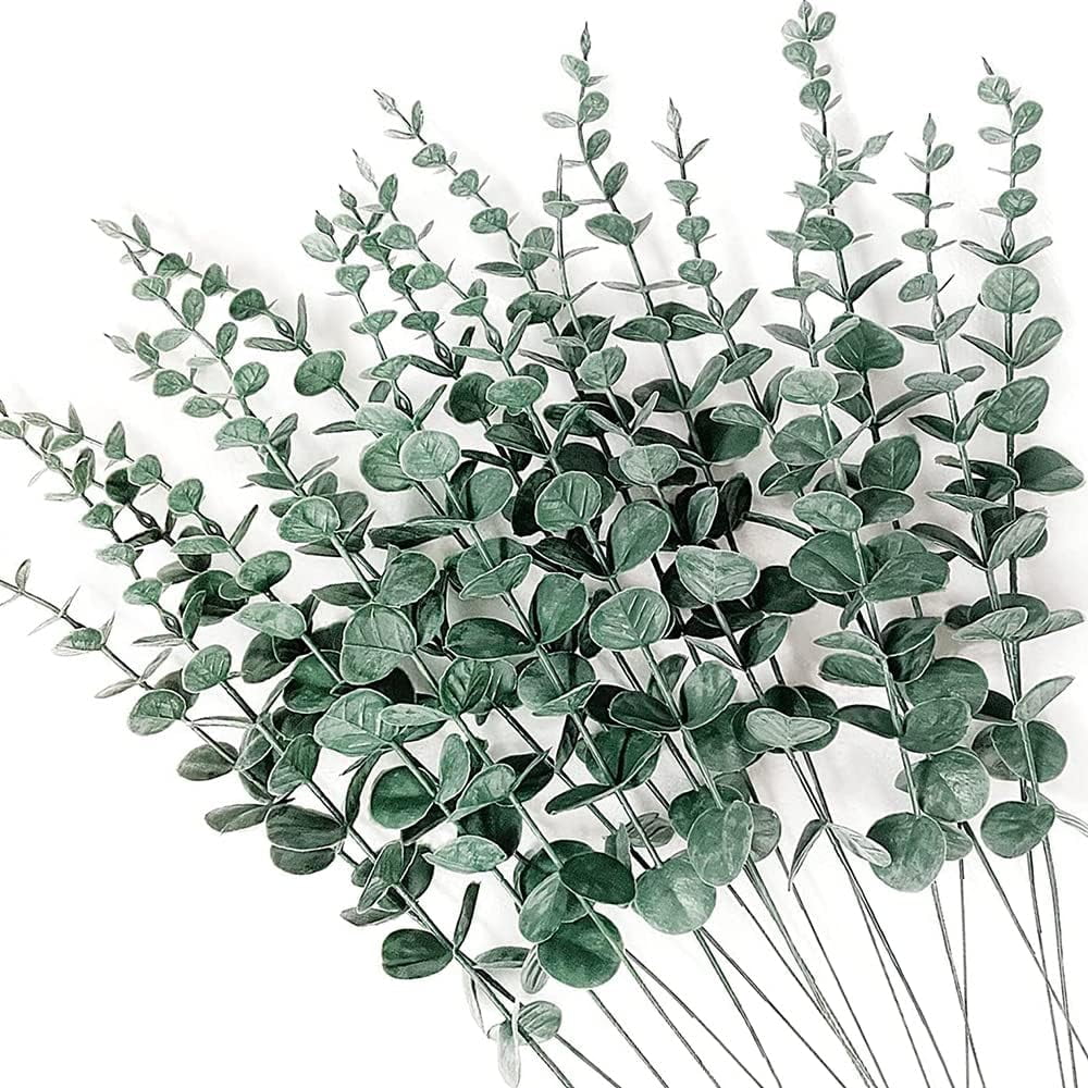 36pcs Eucalyptus Stems Artificial Eucalyptus Leaves Fake Greenery